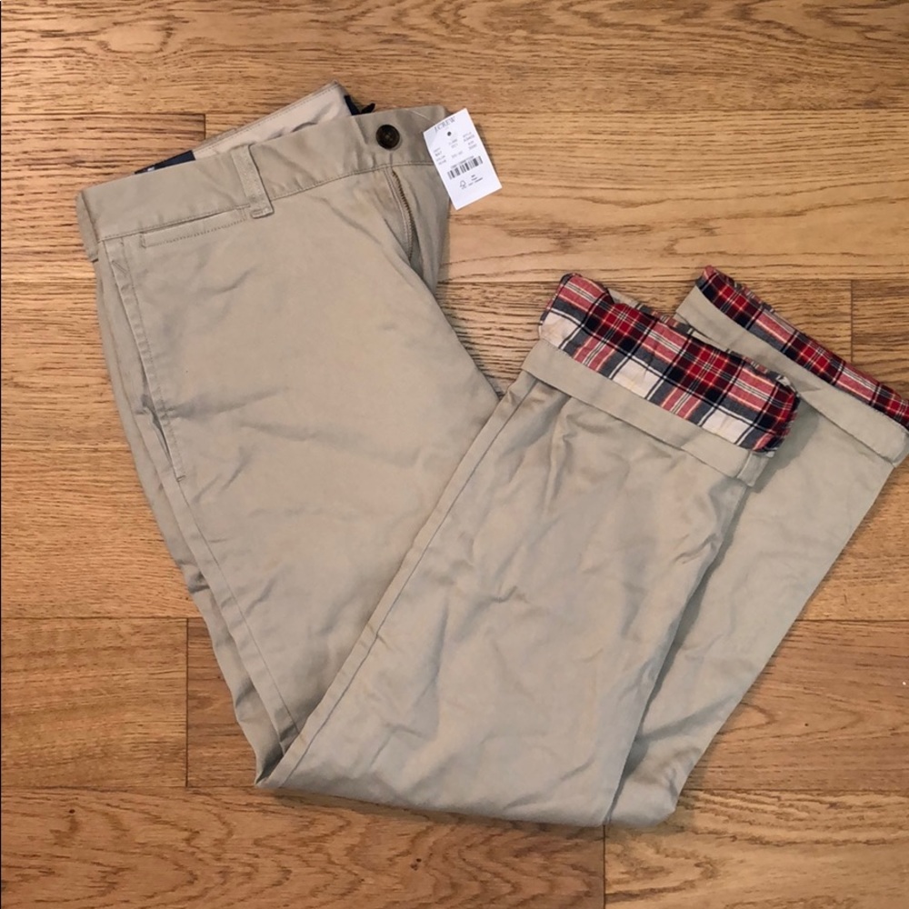J.Crew men’s straight-flex pant flannel interior
